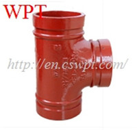 Equal Grooved Tee ductile iron grooved fittings overground for fire fighting