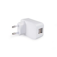 White cheap high quality mini 2 port usb charger