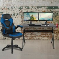 Gaming Desk and Chair with Cup Holder, Headphone Hook & 2 Wire Management Holes | BEST PRICE SEATING