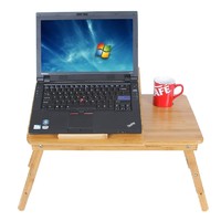 Bamboo Adjustable Laptop Desk Breakfast Serving Bed Tray