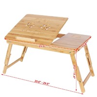 more images of Bamboo Adjustable Laptop Desk Breakfast Serving Bed Tray