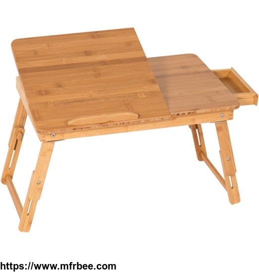 100_percentage_bamboo_adjustable_laptop_desk_table_tilting_top_drawer_breakfast_bed_tray