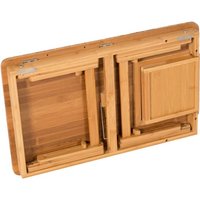 more images of 100% Bamboo Adjustable Laptop Desk Table Tilting Top Drawer Breakfast Bed Tray