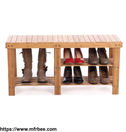 2_tier_shoe_bench_boot_organizing_rack_entryway_storage_shelf_100_percentage_bamboo_material