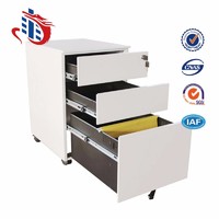 factory price knocked down KD legal size letter size three drawers metal mobile filing cabinet metal pedestal