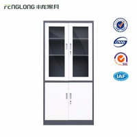 key safety storage steel cabinet glass metal doors file cabinet with lock