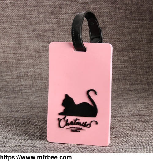 cat_pink_pvc_luggage_tag