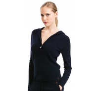 more images of Women's Navy Blue Sweater with Zip Hoodie