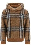 more images of Burberry Mohair And Wool Blend Pullover Featuring Jacquard Tartan