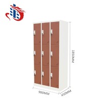 more images of Single door storage metal hanging 9 door clothes cabinets/steel locker
