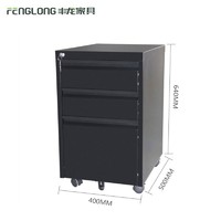 Factory price 3 drawer steel file cabinet, metal office mobile pedestal, vertical drawer filing cabinet