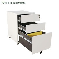 Factory Cheap Metal Storage Movable File Cabinet Movable Drawer Cabinet 3 Drawer Mobile Pedestal Cabinet