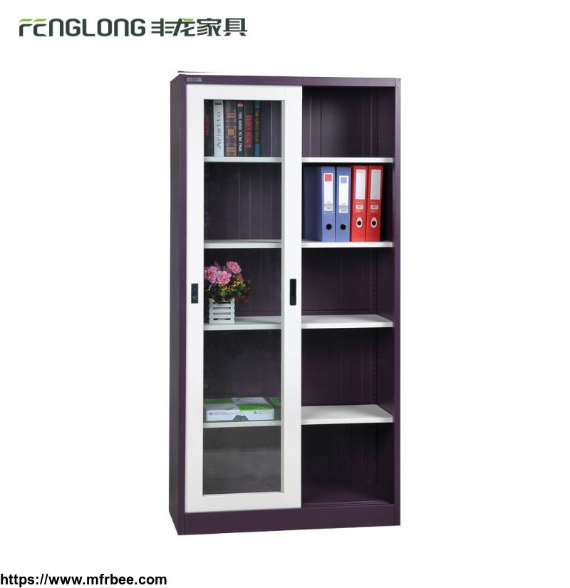 luoyang_steel_office_cupboard_supplier_double_glass_sliding_door_file_cabinet_corner_glass_display_cabinet_with_4_shelves
