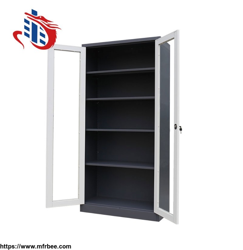 Top Rated Glass Door Metal File Cabinet Steel Swing Door Filing Storage Cabinet With Keys