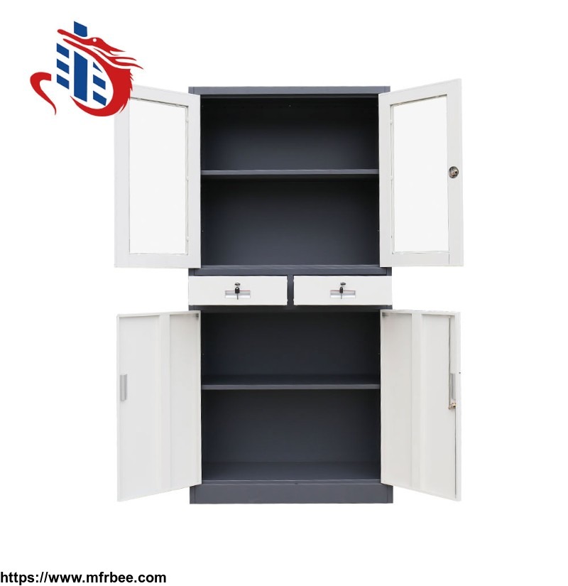 henan_manufacture_powder_coating_4_door_steel_glass_filing_cabinet_2_drawer_file