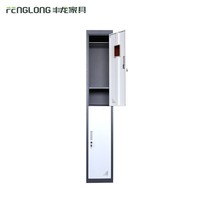Stainless steel 2 doors colorful KD structure metal wardrobe design