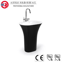 more images of solid surface sink bathroom basin pedestal hand washing basin