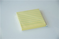 3 inch Pastel yellow printed sticky notes with line