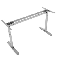 Adjustable height standing metal desk frame with custom top to sit or stand
