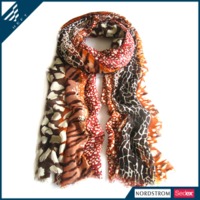 more images of animal print silk scarf Animal Print Scarf
