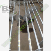 Tubular or bar shaft square shaped screw pole foundation for construction