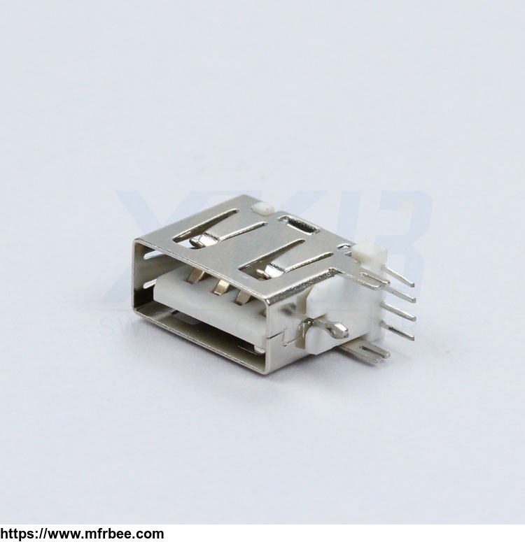 short_body_side_plug_90_degree_dip_side_vertical_flat_mouth_no_crimping_female_usb_connector