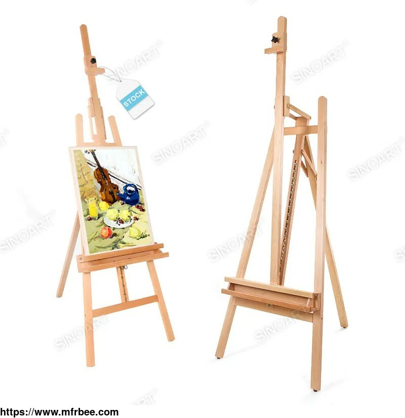 73x68x210_300_cm_heavy_duty_extra_large_adjustable_h_frame_studio_easel_with_artist_storage_tray_wooden_easel