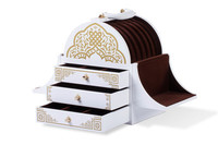 more images of Luxury Multi-function White Glossy Lacquered Wooden Jewelry Packaging and Gift Box