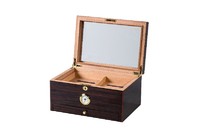 more images of Mahogany Inlay Dark Brown Wooden Cigar Box and Humidor Packaging