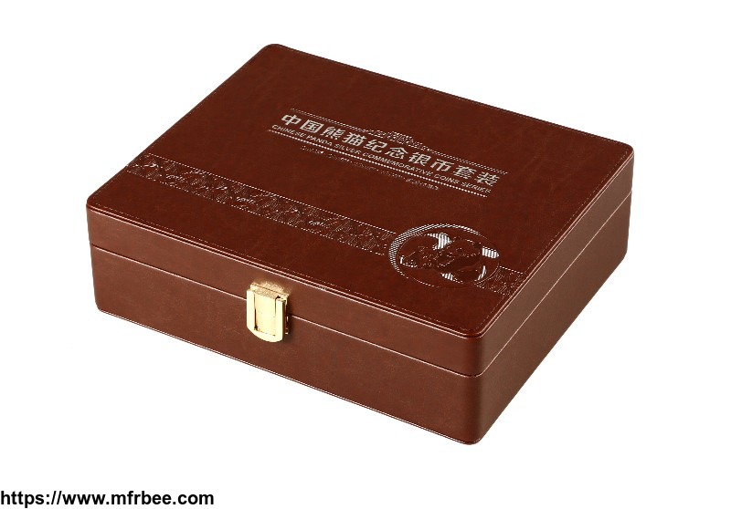 brown_pu_leather_wrapped_coin_collection_box_and_commemorative_gift_packaging