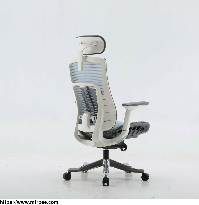 sihoo_m93c_301_white_frame_blue_mesh_aluminum_base_office_chair_with_3d_armrest_back_support