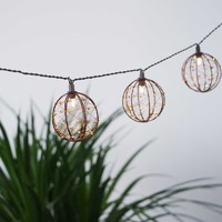 more images of Decorative Beaded Copper Wire Ball string light 10ct KF01043