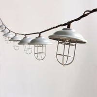 Decorative Galvanized hood & wire cage string light 10ct KF01696