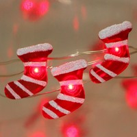 Christmas Stocking string lights with Try me,B/O 25 LED SMD  KF67065-25L