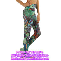 Custom Sports Leggings Sexy Running Floral Print Yoga Tights Women Fitness Yoga Pants From Power Sky Garment Factory