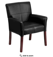 Executive Side Reception Chair with Mahogany Legs