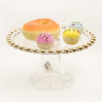 Clear pearl stemed glass small cake stand
