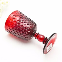Colored red diamond crystal glass/ colored glass goblet /glass cups for wine