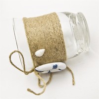 decorative clear candle holder cup with hemp rope and life buoy