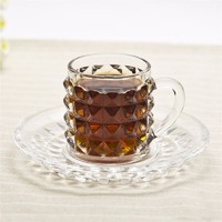 more images of factory wholesale glass coffee and tea cup with tray