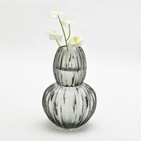 more images of 2016 new small size unique gourd shape textured home decorative glassware glass vase for flower