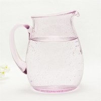 more images of big size hand blown colored bubble glass pitcher