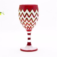 more images of Christmas colored stem wine glass