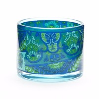 glassware wholesaler of plated colored glass votive candle holder