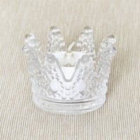 more images of home decor clear glass crown candle holder
