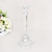 Best selling tall clear long-stemmed glass tealight candle holder cheap