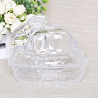 rabbit shaped decorative glass jar with lid,glass food container