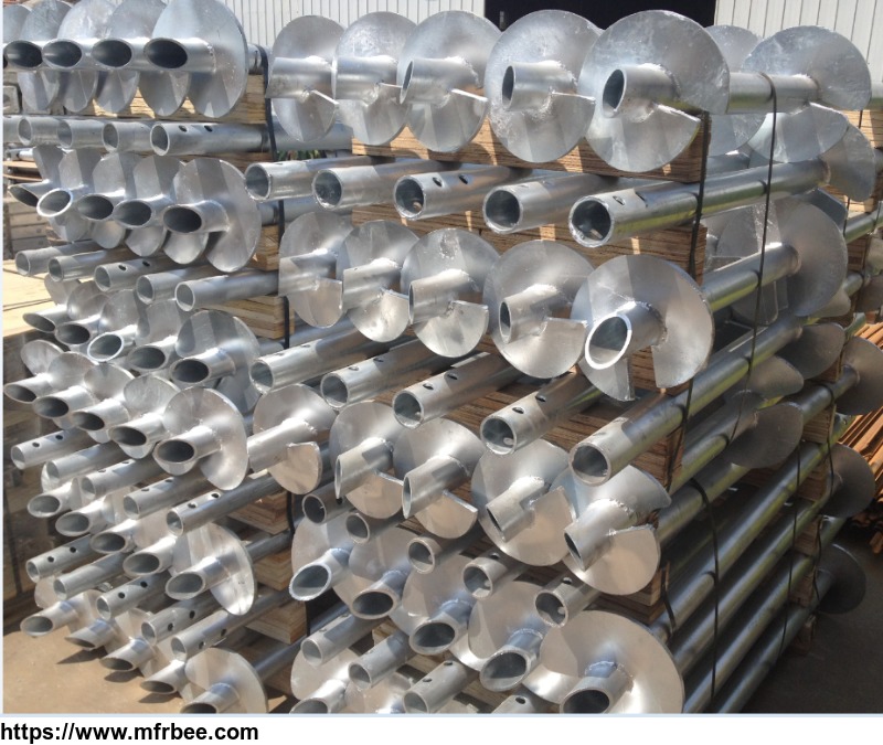 hot_dip_galvanized_ground_round_shaft_helical_piers_for_fences