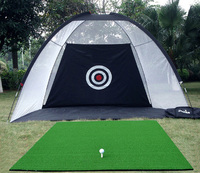 Golf Training Tent Practice Net with Carry Bag And Golf Hitting Mat
