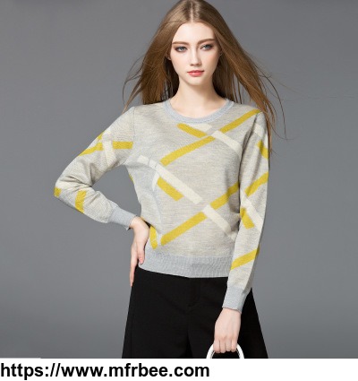 elegant_fashion_design_geometric_pattern_side_slit_pullovers_knitwear_women_sweater